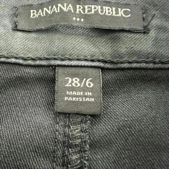 Banana Republic Women's Midi Black Faux Leather Skirt Zipper Size 6 - Picture 5 of 6